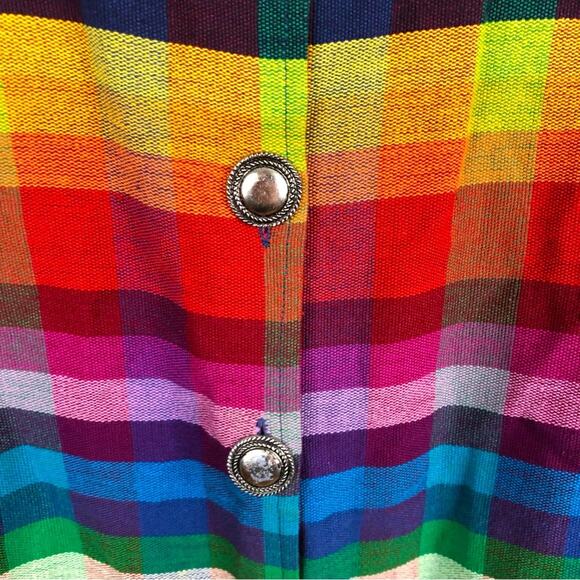 Vintage 90’s Rainbow Plaid Chore Jacket - Picture 3 of 6